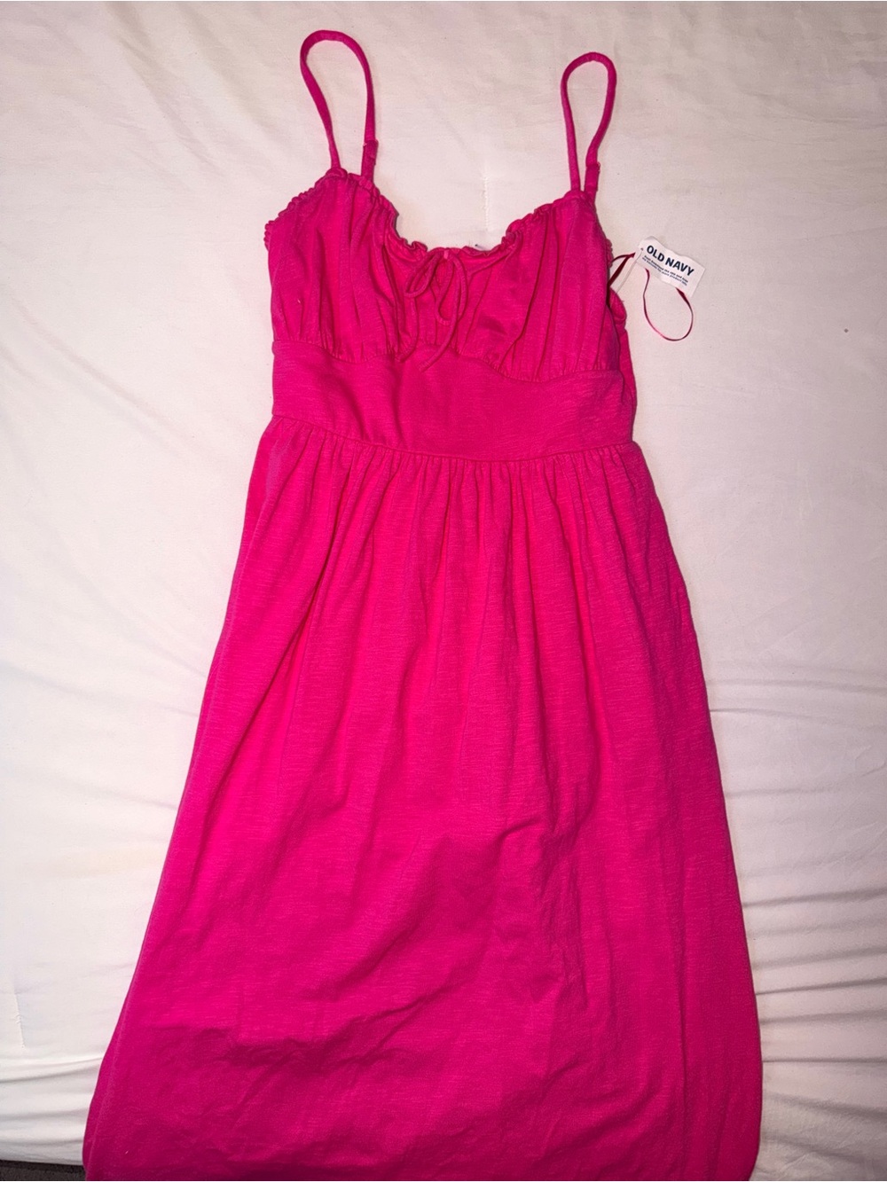 Old Navy Bright Hot Pink Spaghetti Strap Sundress